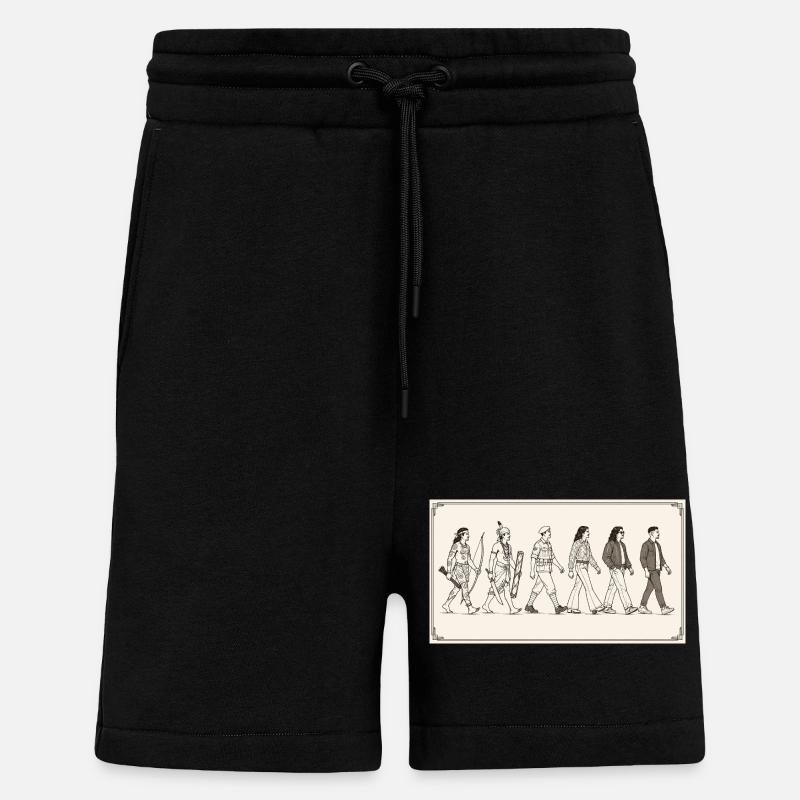Moluccan evolution by s2soon - Shorts - made by SPREAD - SOLID BLACK