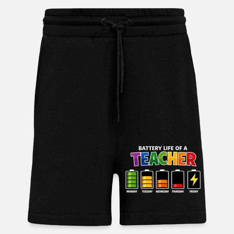 Akkulaufzeit eines Lehrers - Shorts - made by SPREAD - SOLID BLACK