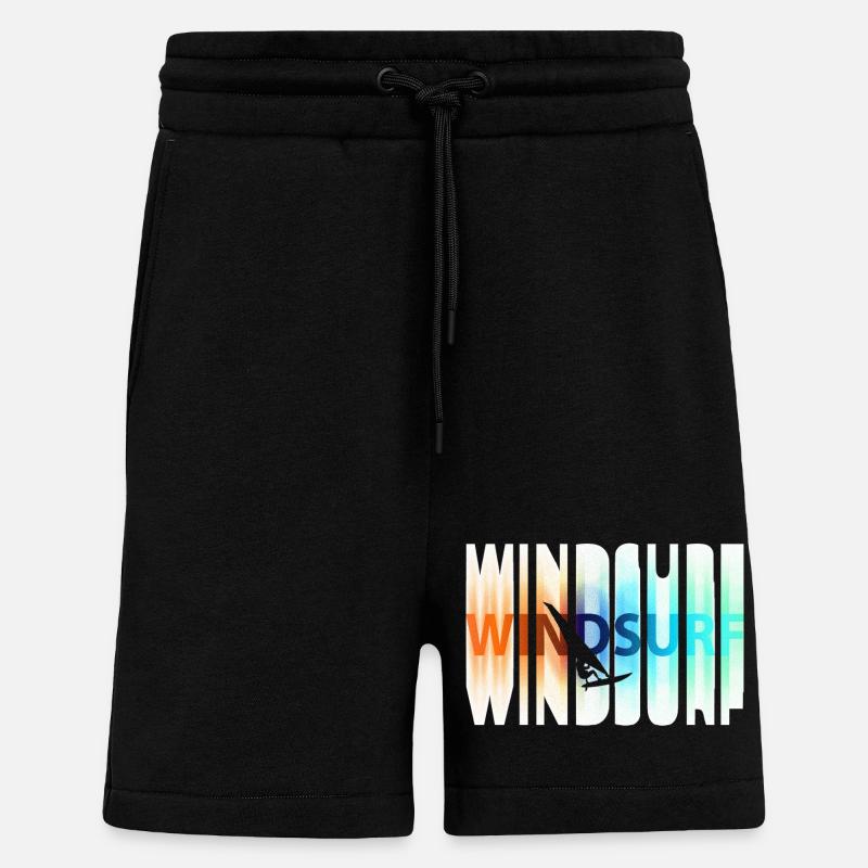 Schriftzug_bunt_windsurfen - Shorts - made by SPREAD - SOLID BLACK