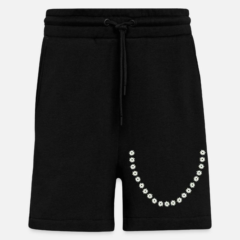 Daisy Flower Wreath - Shorts - made by SPREAD - SOLID BLACK