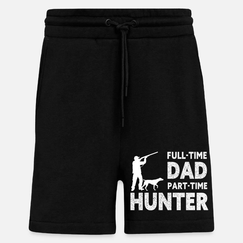 Full-Time Dad Part-Time Hunter – Dad Gift - Shorts - made by SPREAD - SOLID BLACK