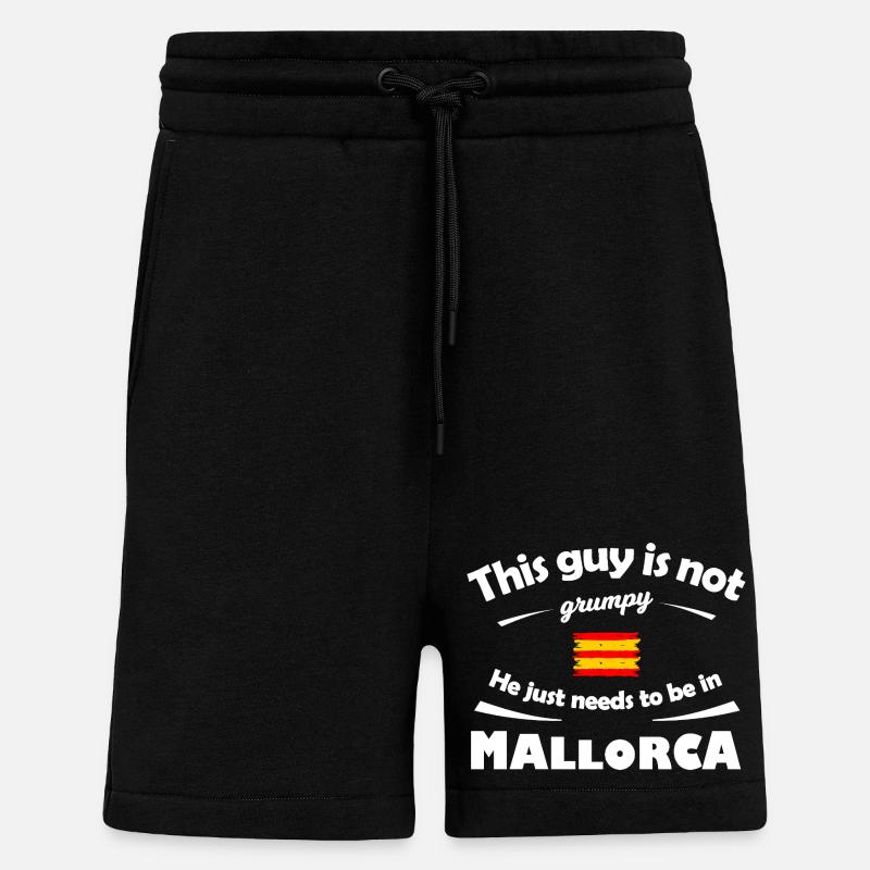 Mallorca Island Happiness – Not Grumpy - Shorts - made by SPREAD - SOLID BLACK