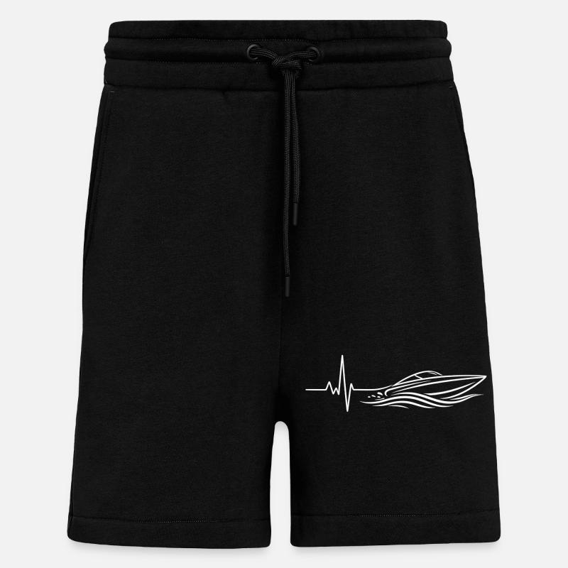 ECG de bateau - Short bio décontracté fabriqué en UE - SOLID BLACK