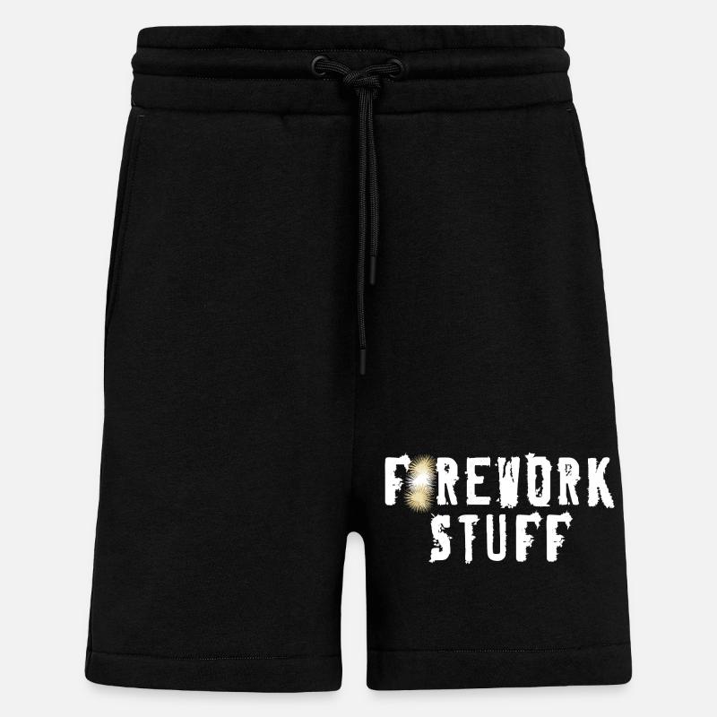 Fireworks Text - Shorts - made by SPREAD - SOLID BLACK