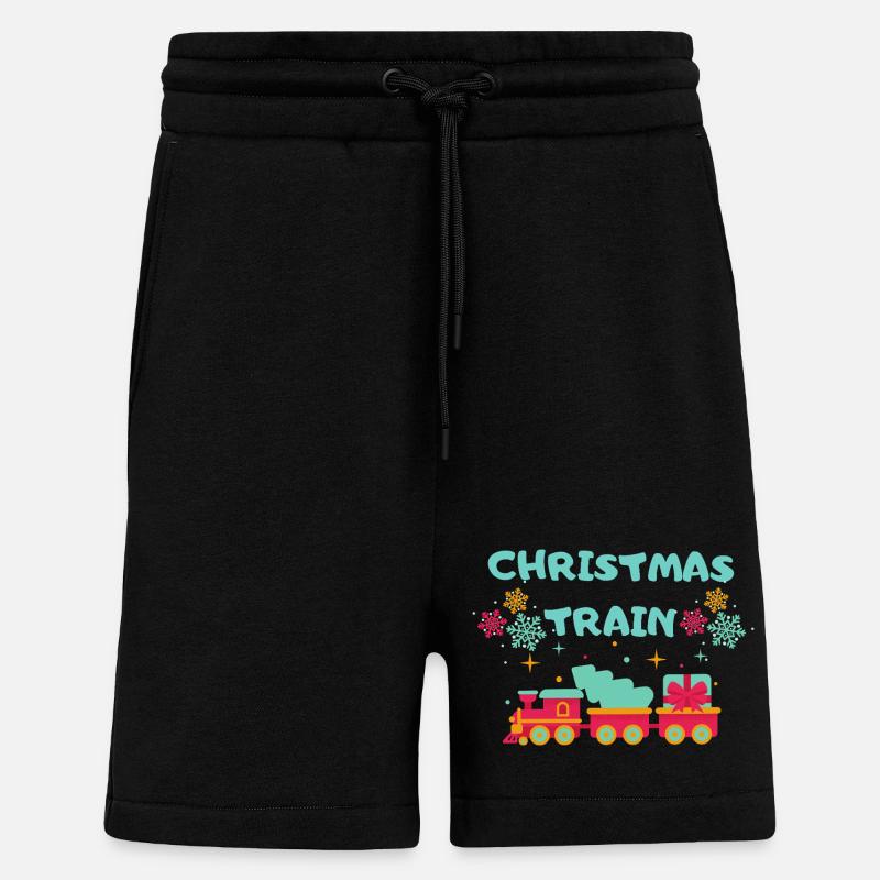 Christmas Train - Shorts - made by SPREAD - SOLID BLACK