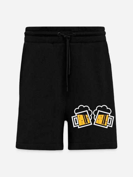 2 Bayrische Bierkrüge Prosten (Bier / NEG 2C) - Shorts - made by SPREAD - SOLID BLACK