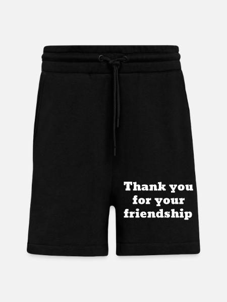 Merci pour votre amitié - Short bio décontracté fabriqué en UE - SOLID BLACK