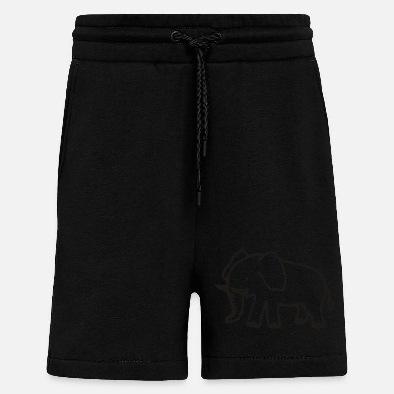 Éléphant - Short bio décontracté fabriqué en UE - SOLID BLACK