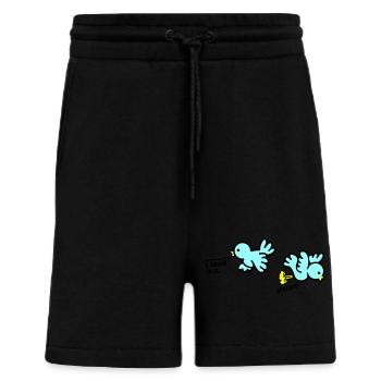 when birds fart - Shorts - made by SPREAD - SOLID BLACK - Front