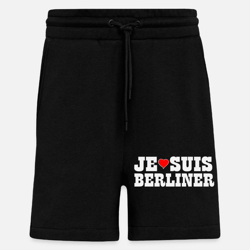 Berlin - Je Suis Berliner - Short bio décontracté fabriqué en UE - SOLID BLACK