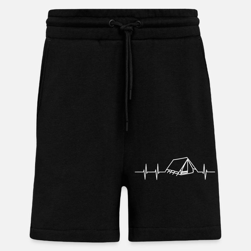 Heartbeat Camping - Short bio décontracté fabriqué en UE - SOLID BLACK