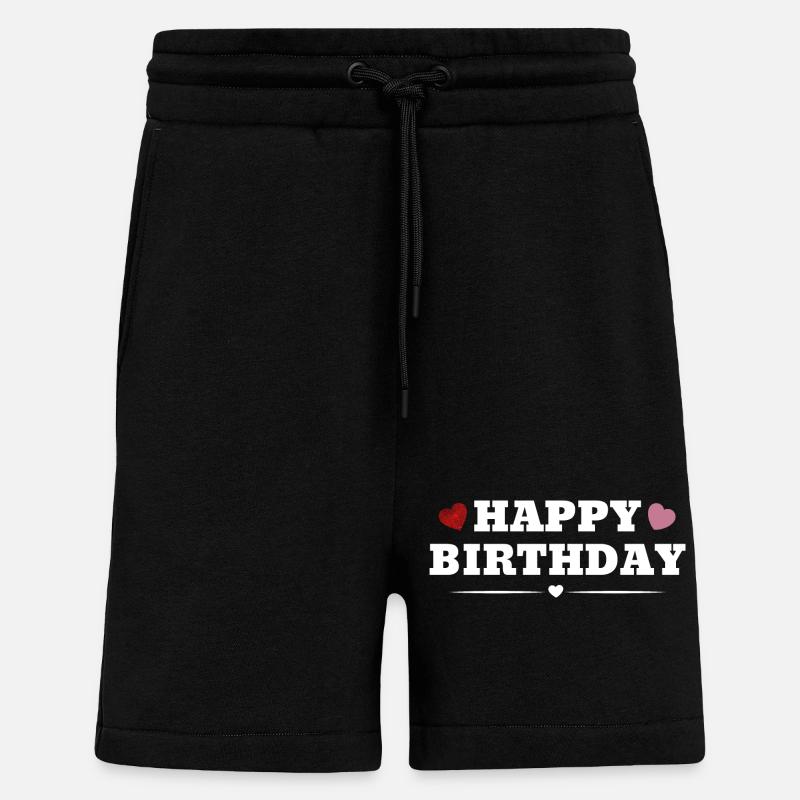 Bon anniversaire - Short bio décontracté fabriqué en UE - SOLID BLACK