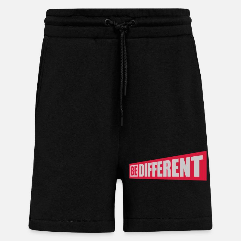 Soyez différent Logo Design - Short bio décontracté fabriqué en UE - SOLID BLACK