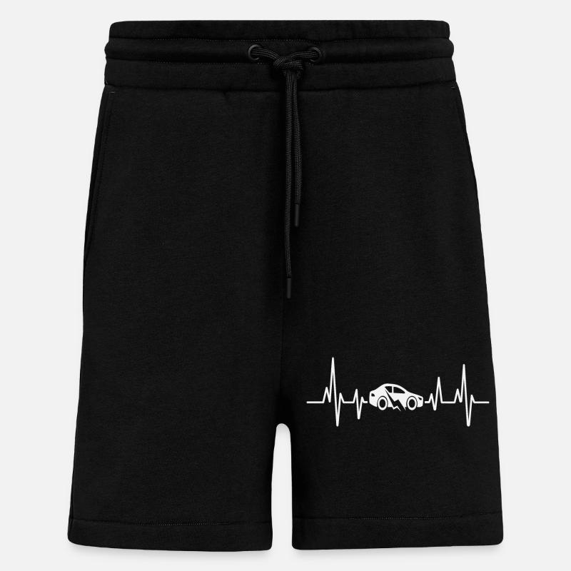 E-Auto Elektroauto Herzschlag - Shorts - made by SPREAD - SOLID BLACK