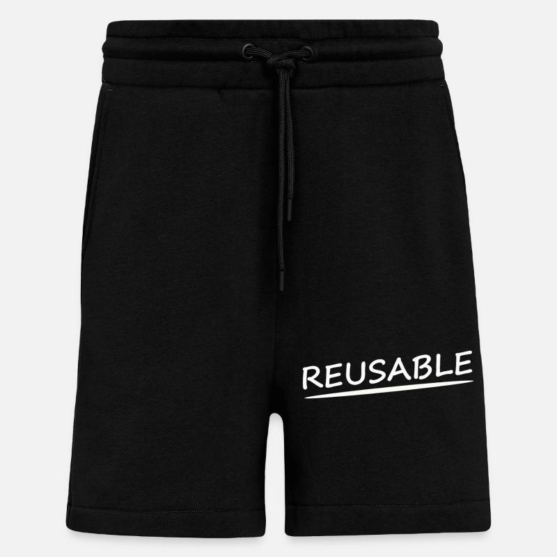 RÉUTILISABLE - Short bio décontracté fabriqué en UE - SOLID BLACK