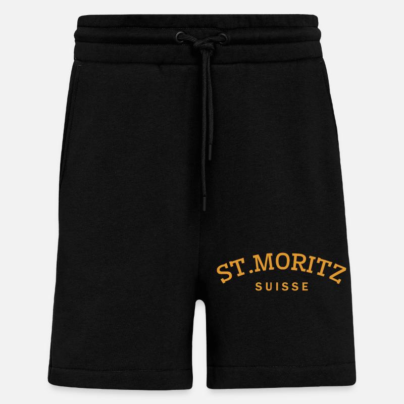 St. Moritz - Suisse - Schweiz - Swiss - Shorts - made by SPREAD - SOLID BLACK