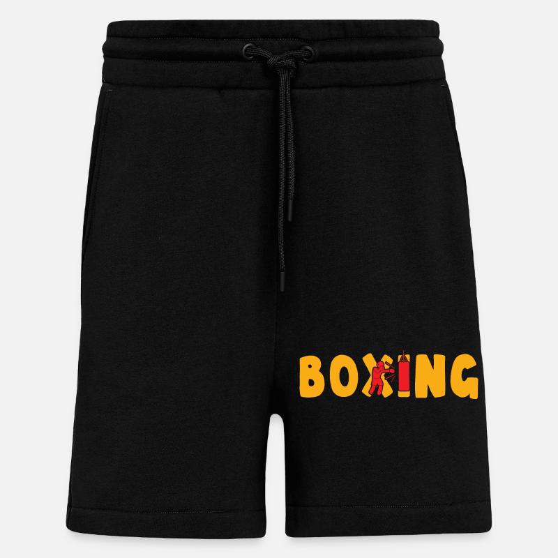 Boxe - Short bio décontracté fabriqué en UE - SOLID BLACK
