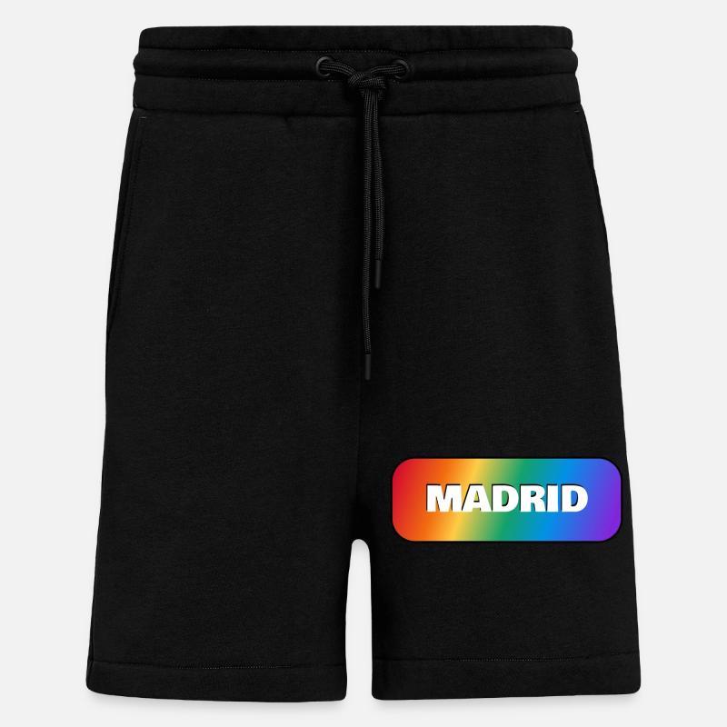 Gay Pride Madrid Espagne LGBTQ - Short bio décontracté fabriqué en UE - SOLID BLACK