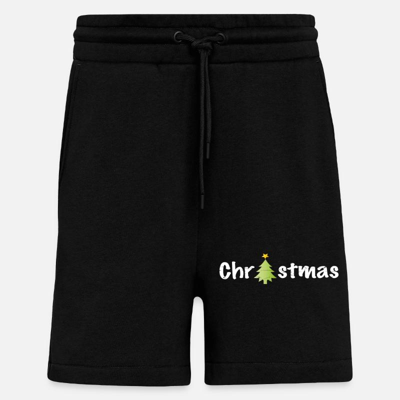 Réclamation de Noël avec sapin - Short bio décontracté fabriqué en UE - SOLID BLACK
