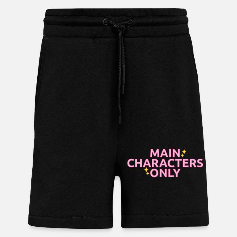 Statement-Design „Main Characters Only" - Shorts - made by SPREAD - SOLID BLACK