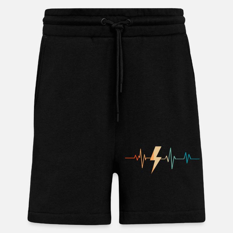 Blitzartiger Retro-Herzschlag - Shorts - made by SPREAD - SOLID BLACK