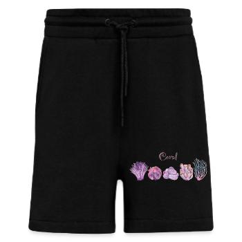 Art vivant des récifs coralliens - Short bio décontracté fabriqué en UE - SOLID BLACK - Devant
