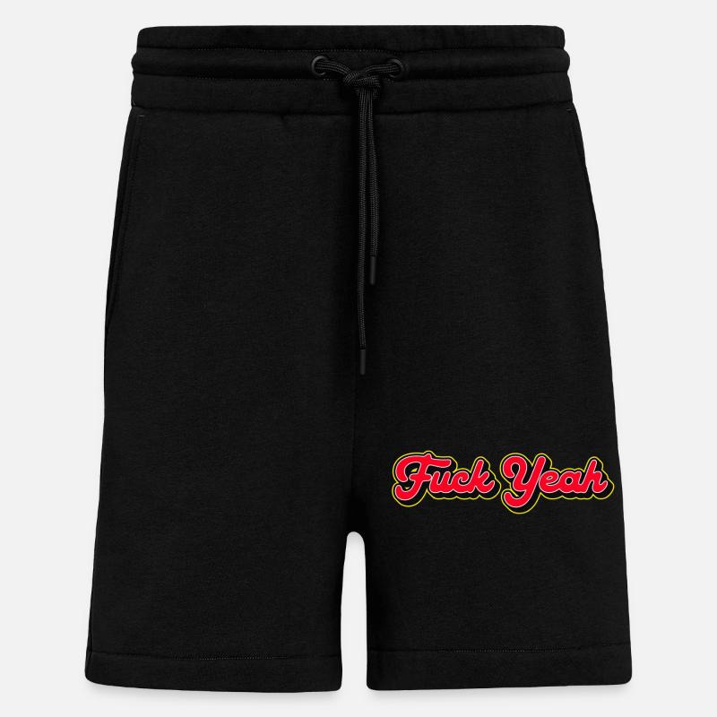 Fuck Yeah 3D Red Script - Short bio décontracté fabriqué en UE - SOLID BLACK