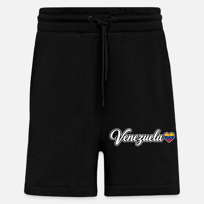 Venezuela-Skript mit Flagge Herz Liebe - Shorts - made by SPREAD - SOLID BLACK