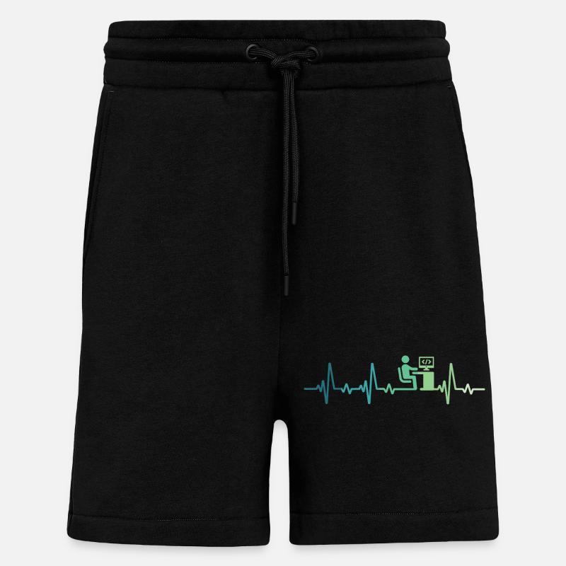 Heartbeat Programmer Developer - Shorts - made by SPREAD - SOLID BLACK