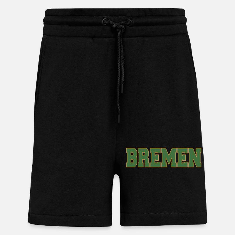Bremen Blockschrift Grün-Gold - Shorts - made by SPREAD - SOLID BLACK