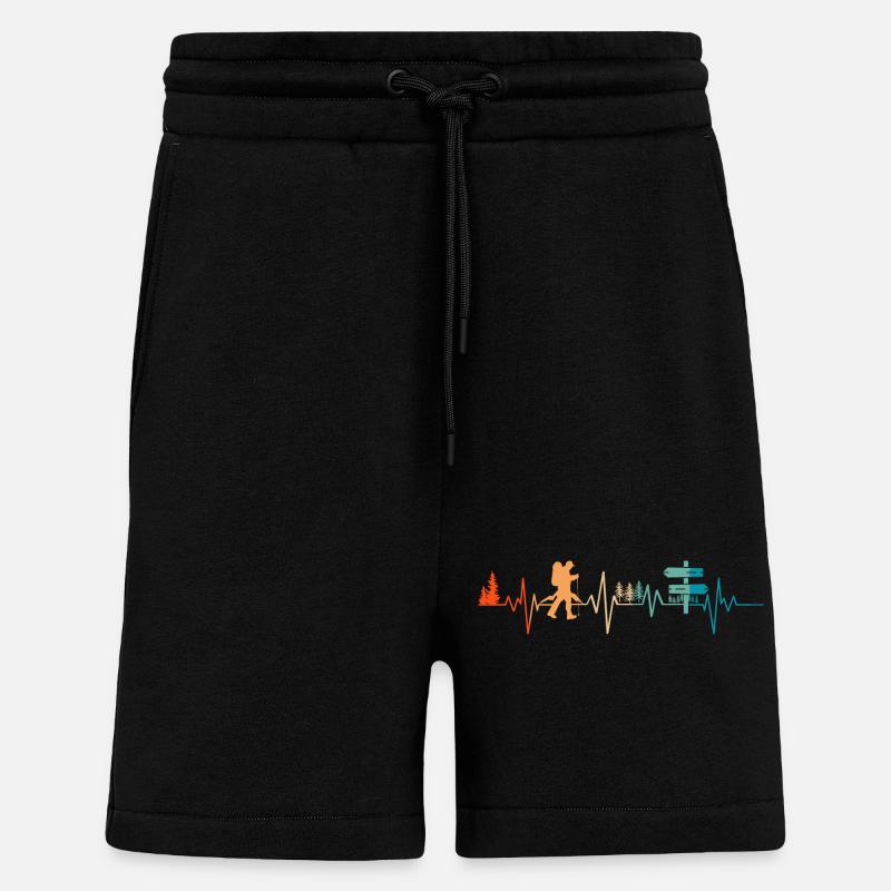 Heartbeat Hiking - Gift Idea - Shorts - made by SPREAD - SOLID BLACK