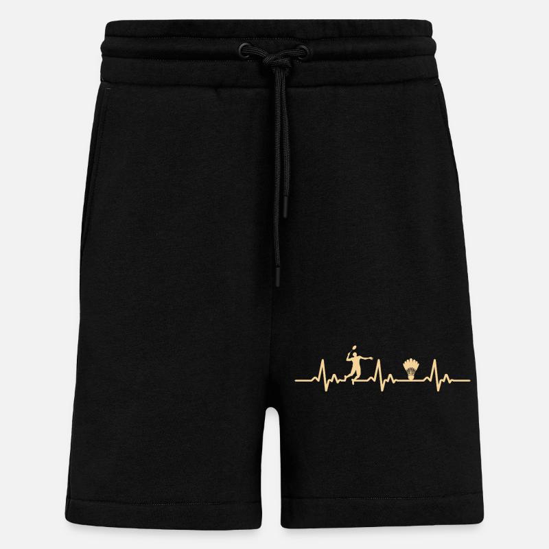 Badminton Herzschlag - Shorts - made by SPREAD - SOLID BLACK