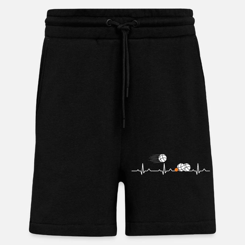 Boule heartbeat Petanque Boule player - Shorts - made by SPREAD - SOLID BLACK