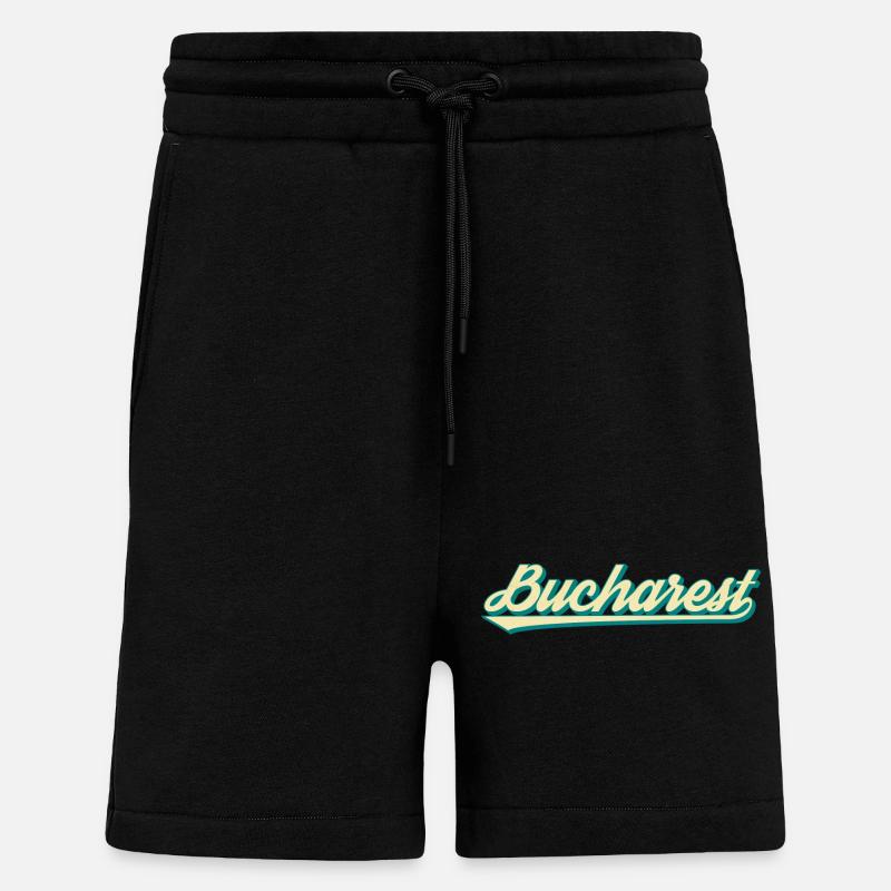 Bucharest Retro Script - Shorts - made by SPREAD - SOLID BLACK