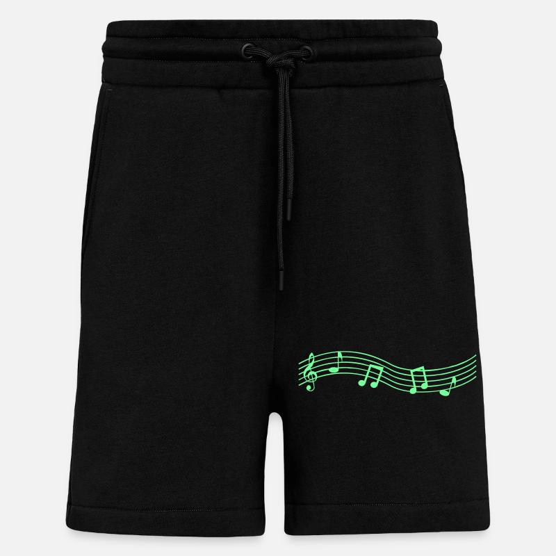 musicnote - Shorts - made by SPREAD - SOLID BLACK