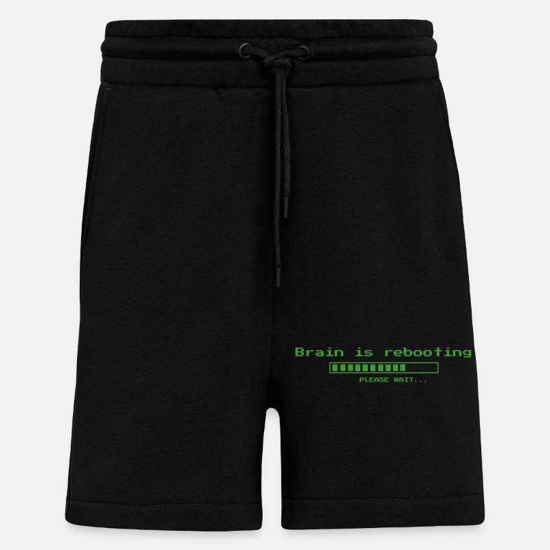 Brain is rebooting, please wait ... - Shorts - made by SPREAD - SOLID BLACK