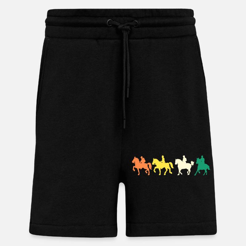 Monter des chevaux Evolution - Short bio décontracté fabriqué en UE - SOLID BLACK