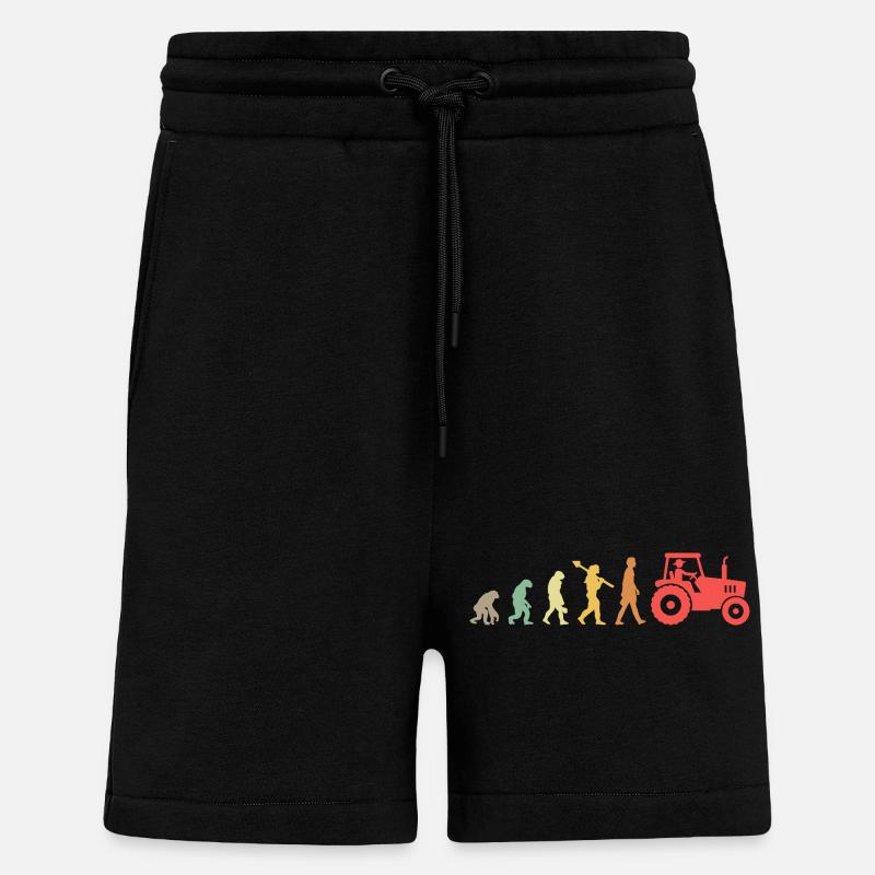 Evolution Tractor _ Farmer - Shorts - made by SPREAD - SOLID BLACK