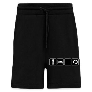 Eat Sleep Repeat - Shorts - made by SPREAD - SOLID BLACK - Front