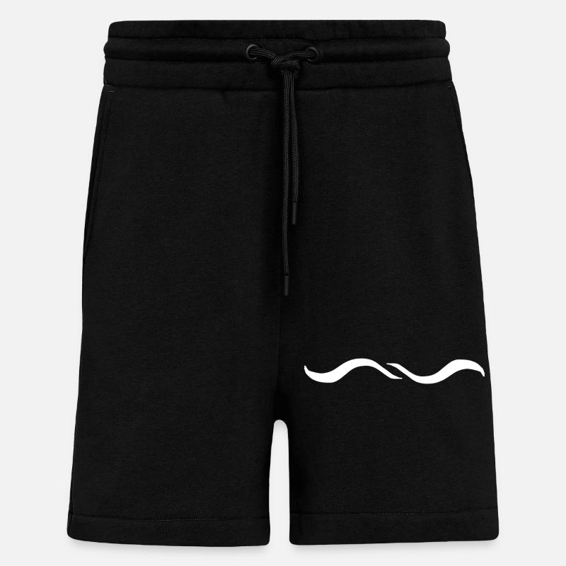 Two Wave Wave Line - Shorts - made by SPREAD - SOLID BLACK