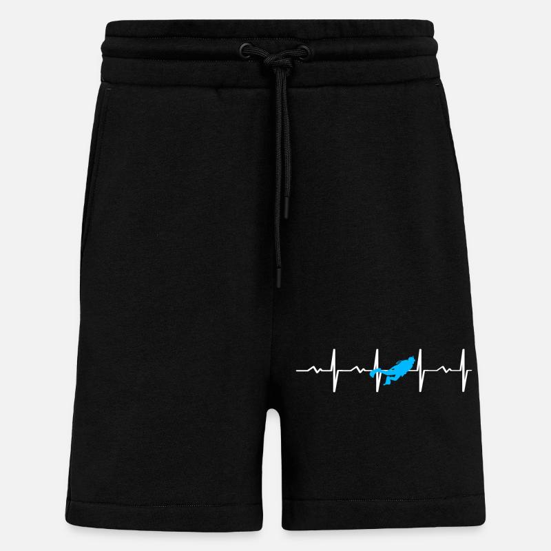 Diving Heartbeat Diver - Shorts - made by SPREAD - SOLID BLACK