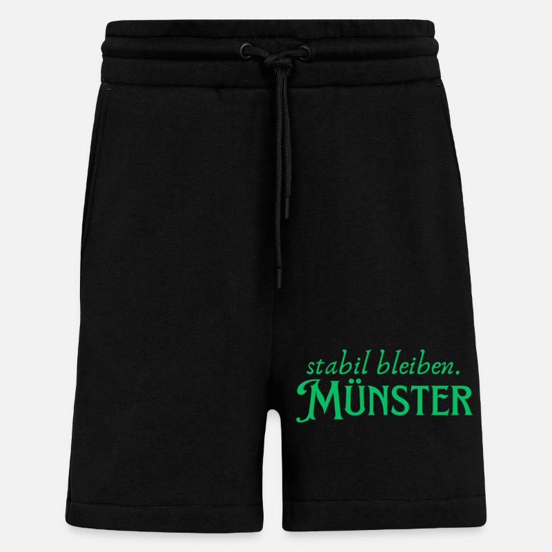 Münster reste stable - Short bio décontracté fabriqué en UE - SOLID BLACK