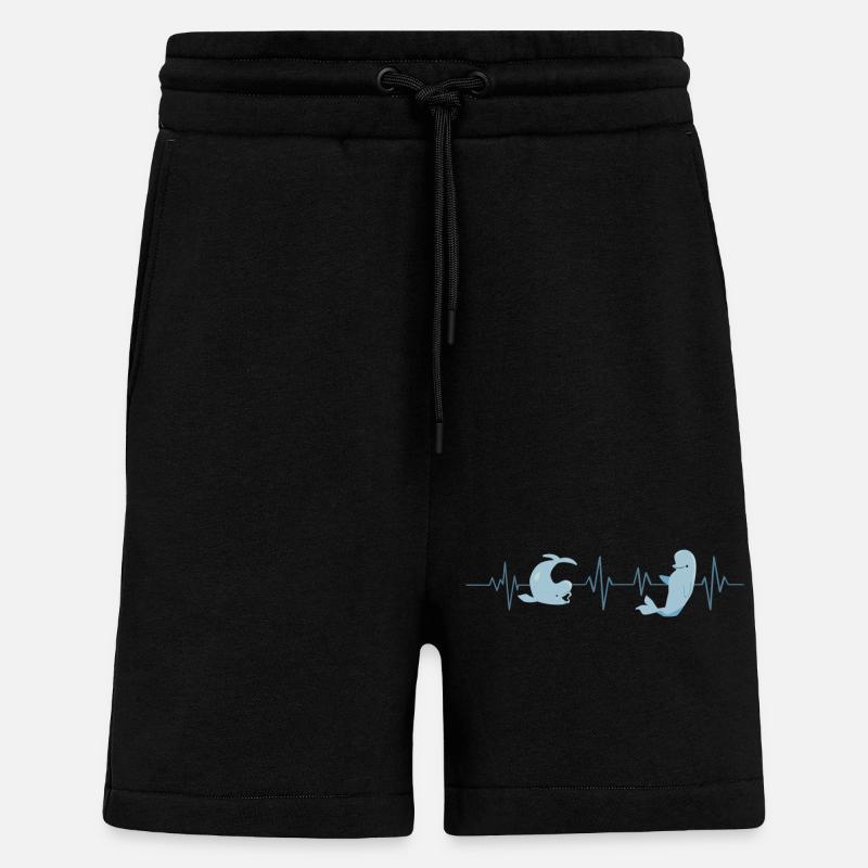 Beluga Heartbeat - Geschenkidee - Shorts - made by SPREAD - SOLID BLACK
