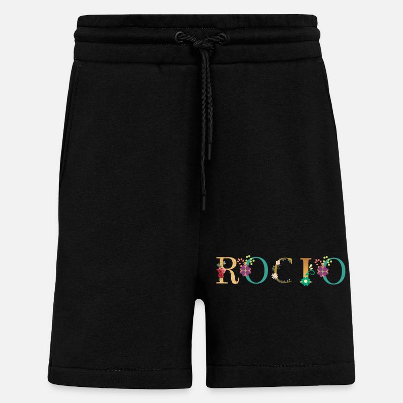 ROCIO Name mit Blumen geschmückt - Shorts - made by SPREAD - SOLID BLACK