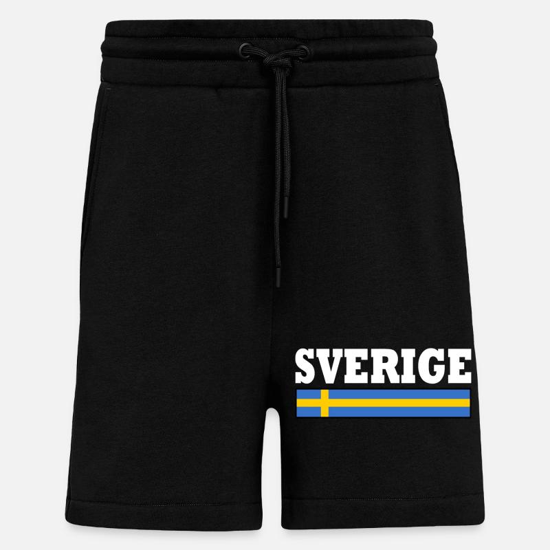 Sweden flag - Shorts - made by SPREAD - SOLID BLACK