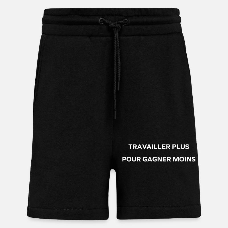 travailler plus pour gagner moins - Short bio décontracté fabriqué en UE - SOLID BLACK