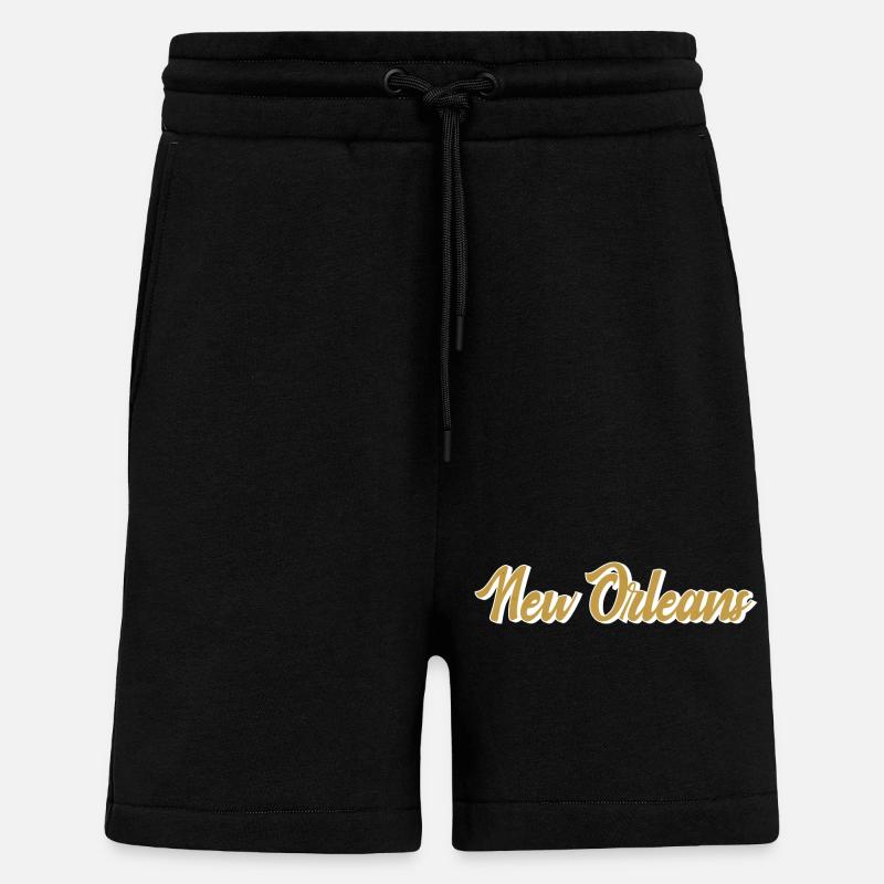 New Orleans Gold Script - Shorts - made by SPREAD - SOLID BLACK