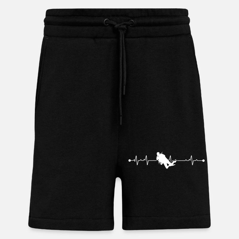 Pulse Line Silhouette - Shorts - made by SPREAD - SOLID BLACK