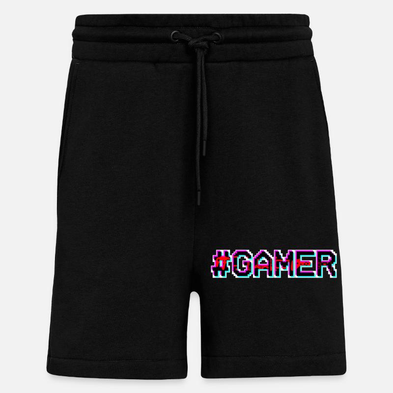 Pixel Neon Gamer Abzeichen - Shorts - made by SPREAD - SOLID BLACK