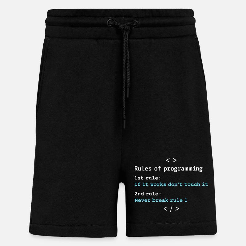 Règles de programmation - Short bio décontracté fabriqué en UE - SOLID BLACK